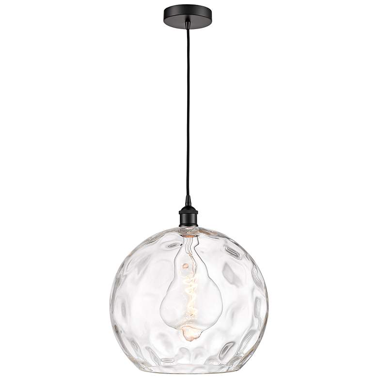 Image 1 Athens Water Glass 14" Wide Matte Black Pendant Light