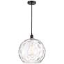 1_Athens Water Glass 14" Wide Matte Black Pendant Light