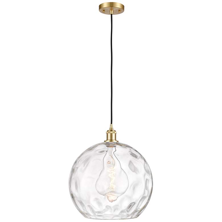 Image 1 Athens Water Glass 14" Wide Satin Gold LED Pendant Light