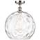 Athens Water Glass  14" Semi-Flush Mount - Polished Nickel - Clear