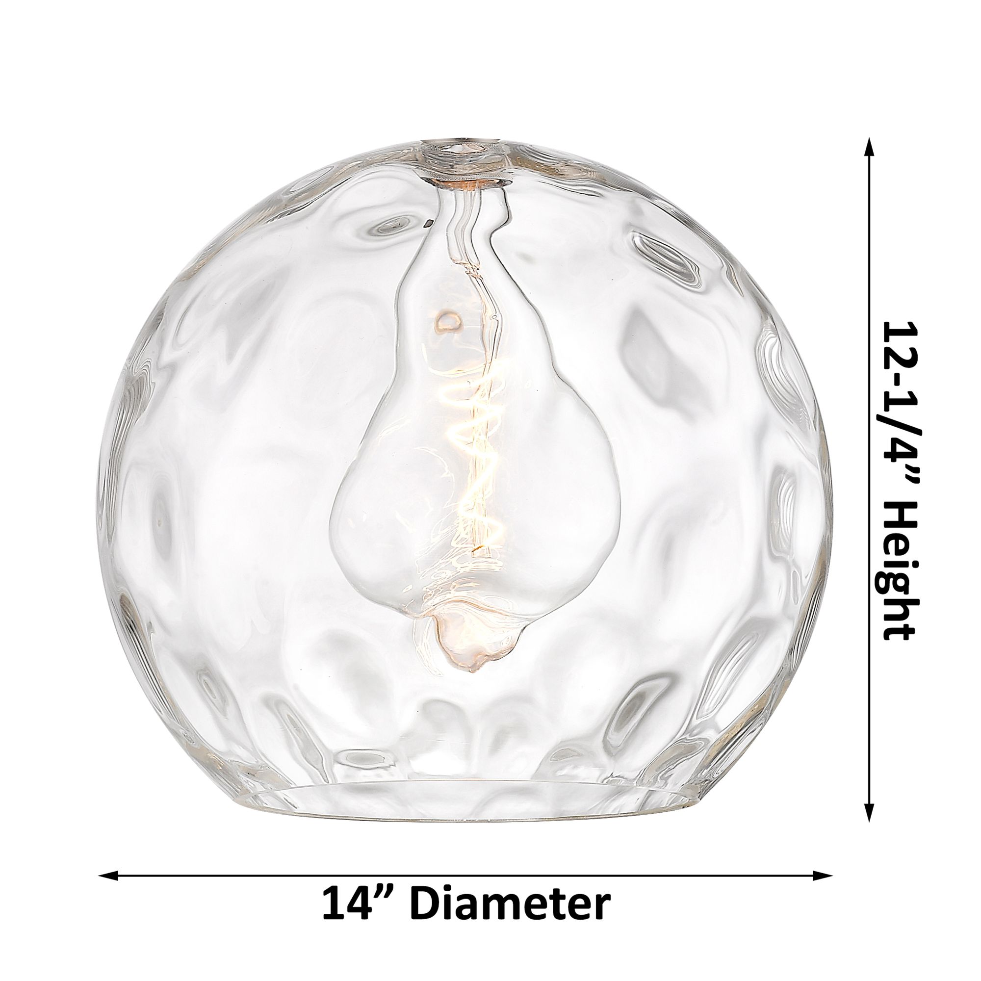 Image 4 Athens Water Glass  14" Semi-Flush Mount - Satin Gold - Clear Water Glass more views
