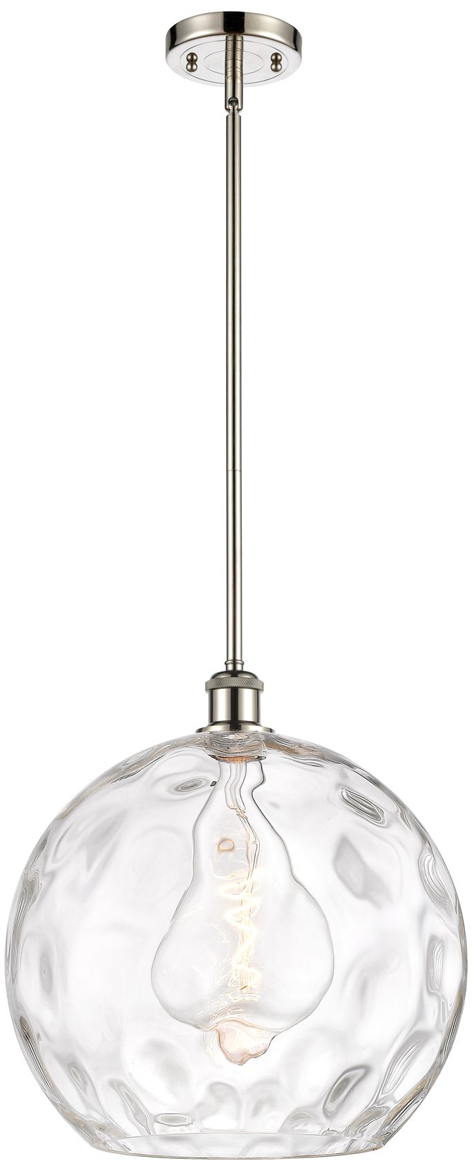 Athens Water Glass 14" Wide Polished Nickel Pendant Light - Made to Order