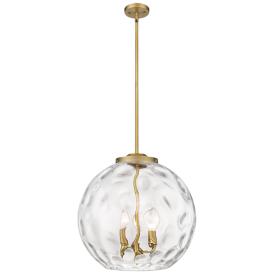 Athens Water Glass 15 3/4"W Brushed Brass 3-Light Pendant Athens Water Glass 15 3/4"W Brushed Brass 3-Light Pendant