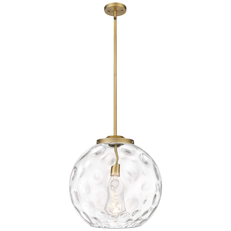 Image 1 Athens Water Glass 16" Wide Brushed Brass Pendant Light