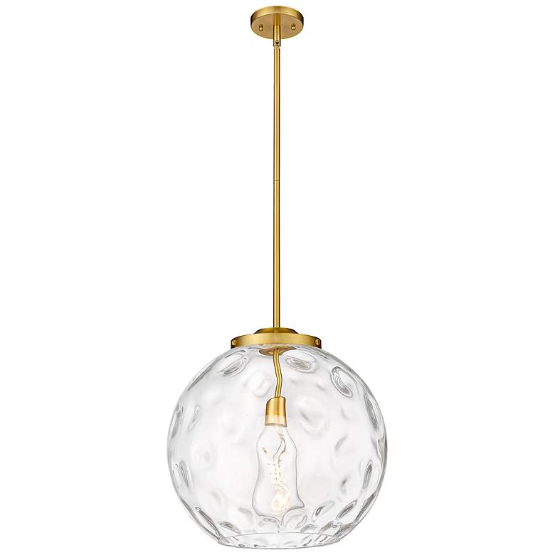 Image 1 Athens Water Glass 16" Wide Satin Gold Pendant Light