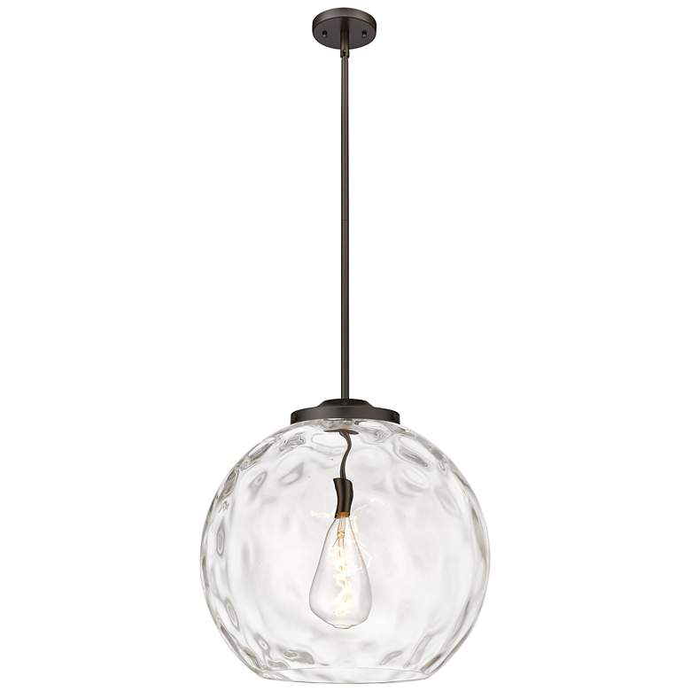 Image 1 Athens Water Glass 17 3/4"W Oil-Rubbed Bronze Pendant Light