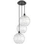 Athens Water Glass 18 3/4" Wide Matte Black 3-Light Pendant