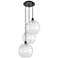 Athens Water Glass 18 3/4" Wide Matte Black 3-Light Pendant