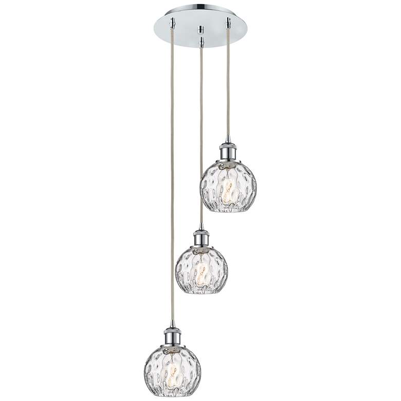 Image 1 Athens Water Glass 18 inch 3 Light Chrome Multi-Pendant