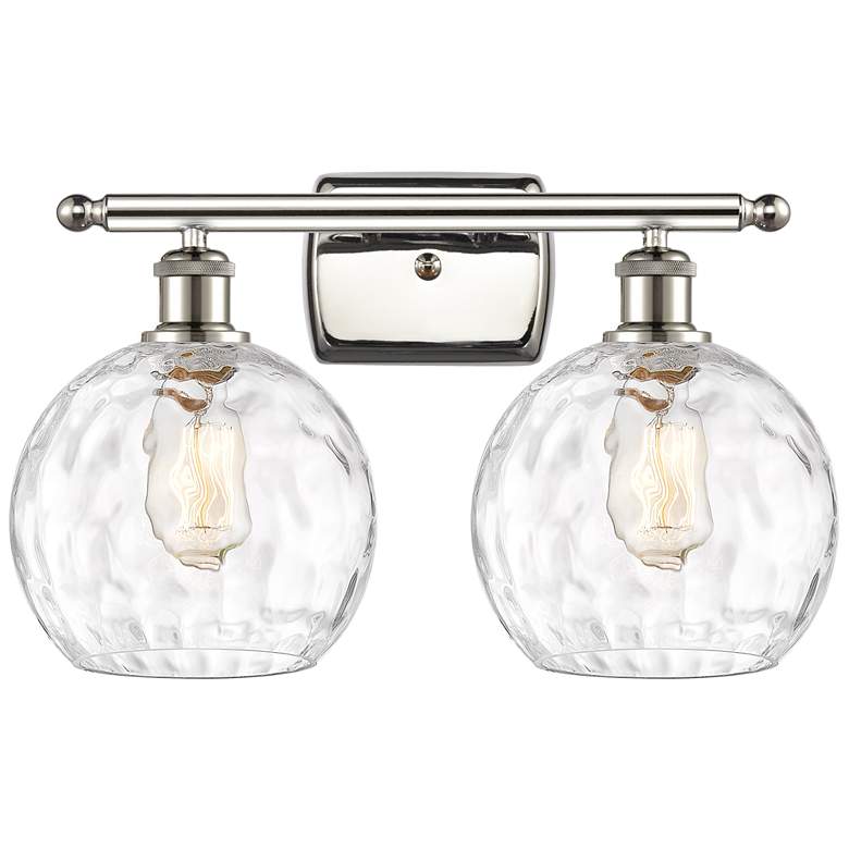 Image 1 Athens Water Glass 18"W Polished Nickel 2-Light Wall Sconce
