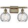 Athens Water Glass 2 Light 16" Bath Light - Antique Brass - Clear Shad