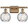 Athens Water Glass 2 Light 16" Bath Light - Brushed Brass - Clear Shad