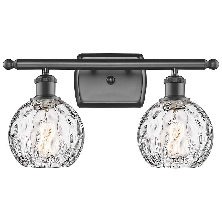 Image 1 Athens Water Glass 2 Light 16" Bath Light - Oil Rubbed Bronze - Clear