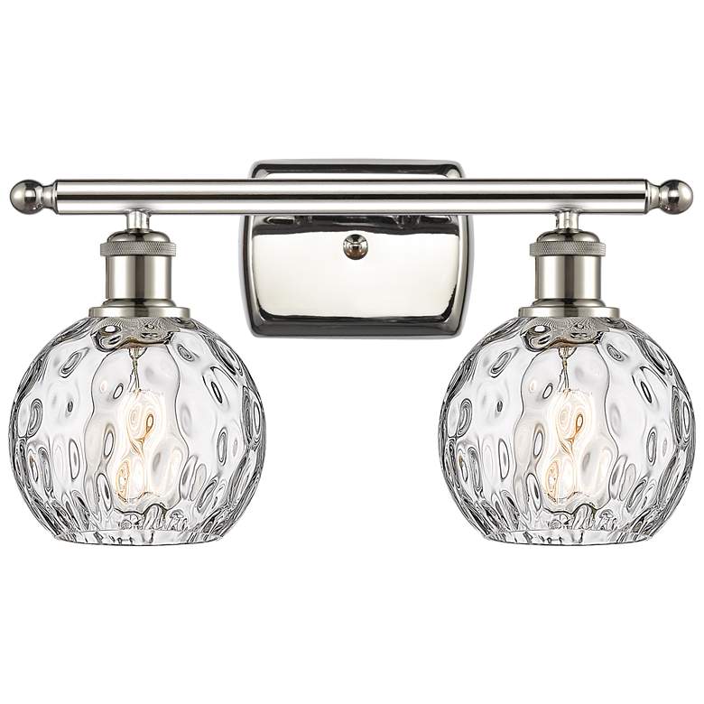 Image 1 Athens Water Glass 2 Light 16 inch Bath Light - Polished Nickel - Clear Sh