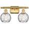 Athens Water Glass 2 Light 16" Bath Light - Satin Gold - Clear Shade