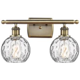 Athens Water Glass 2 Light 16" LED Bath Light - Antique Brass - Clear Athens Water Glass 2 Light 16" LED Bath Light - Antique Brass - Clear