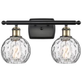 Athens Water Glass 2 Light 16" LED Bath Light - Black Brass - Clear Sh Athens Water Glass 2 Light 16" LED Bath Light - Black Brass - Clear Sh