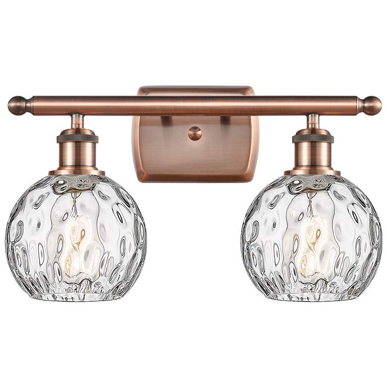 Image 1 Athens Water Glass 2 Light 16" LED Bath Light - Copper - Clear Shade