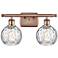 Athens Water Glass 2 Light 16" LED Bath Light - Copper - Clear Shade