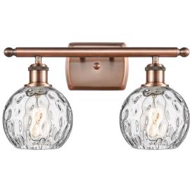 Athens Water Glass 2 Light 16" LED Bath Light - Copper - Clear Shade Athens Water Glass 2 Light 16" LED Bath Light - Copper - Clear Shade