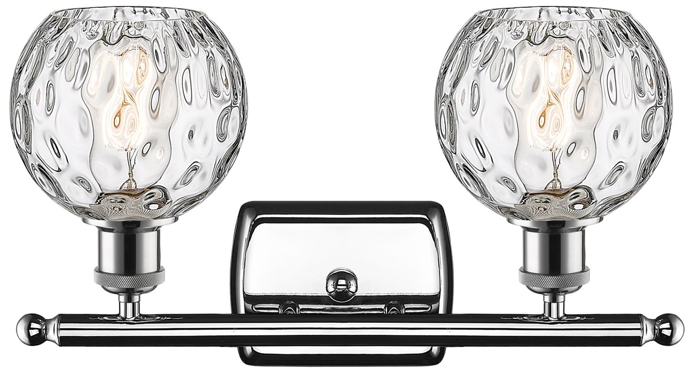 Image 3 Athens Water Glass 2 Light 16" LED Bath Light - Polished Chrome - Clea more views