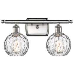 Athens Water Glass 2 Light 16" LED Bath Light - Satin Nickel - Clear