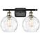 Athens Water Glass 2 Light 18" Bath Light - Black Brass - Clear Shade