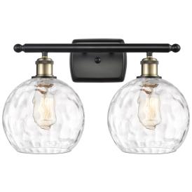 Athens Water Glass 2 Light 18" Bath Light - Black Brass - Clear Shade Athens Water Glass 2 Light 18" Bath Light - Black Brass - Clear Shade