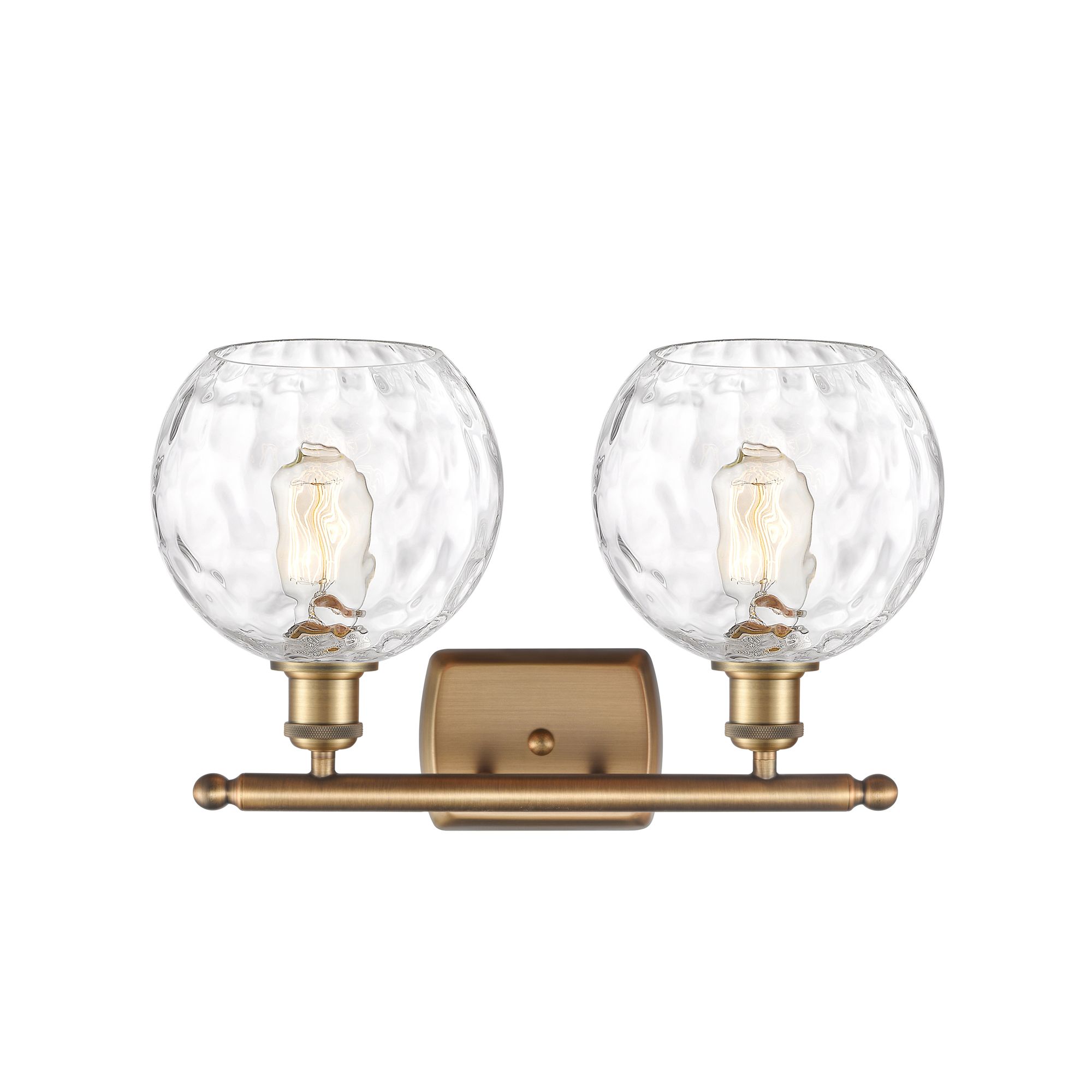 Image 2 Athens Water Glass 2 Light 18" Bath Light - Brushed Brass - Clear Shad more views