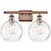 Athens Water Glass 2 Light 18" Bath Light - Copper - Clear Shade