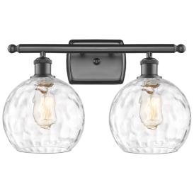 Athens Water Glass 2 Light 18" Bath Light - Oil Rubbed Bronze - Clear Athens Water Glass 2 Light 18" Bath Light - Oil Rubbed Bronze - Clear