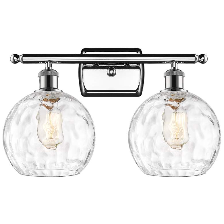 Image 1 Athens Water Glass 2 Light 18" Bath Light - Polished Chrome - Clear Sh