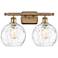 Athens Water Glass 2 Light 18" LED Bath Light - Brushed Brass - Clear