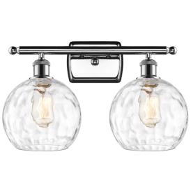 Athens Water Glass 2 Light 18" LED Bath Light - Polished Chrome - Clea Athens Water Glass 2 Light 18" LED Bath Light - Polished Chrome - Clea