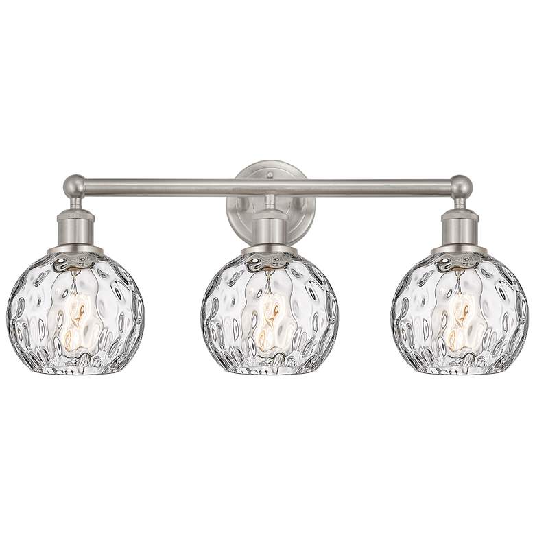 Image 1 Athens Water Glass 24" Wide Satin Nickel 3-Light Bath Light