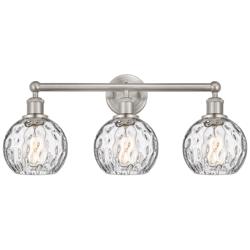Athens Water Glass 24" Wide Satin Nickel 3-Light Bath Light