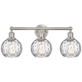 Athens Water Glass 24" Wide Satin Nickel 3-Light Bath Light Athens Water Glass 24" Wide Satin Nickel 3-Light Bath Light