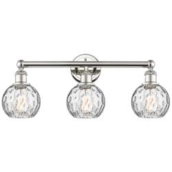 Athens Water Glass 24"W Polished Nickel 3-Light Bath Light