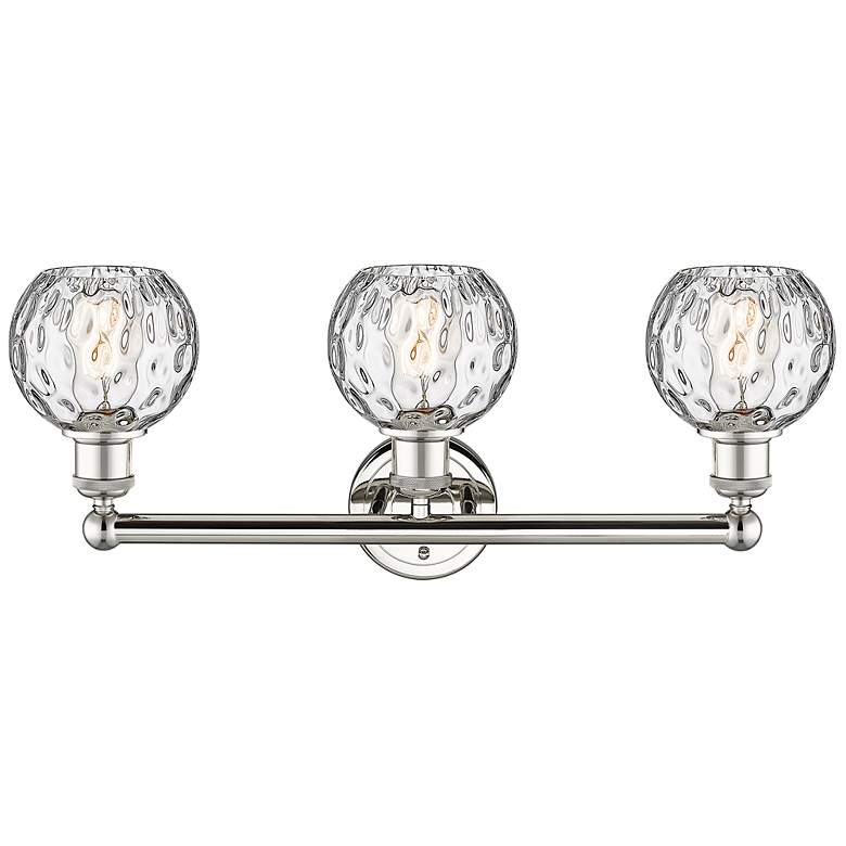 Image 2 Athens Water Glass 24"W Polished Nickel 3-Light Bath Light more views