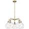 Athens Water Glass 26" Wide Antique Brass 5-Light Chandelier