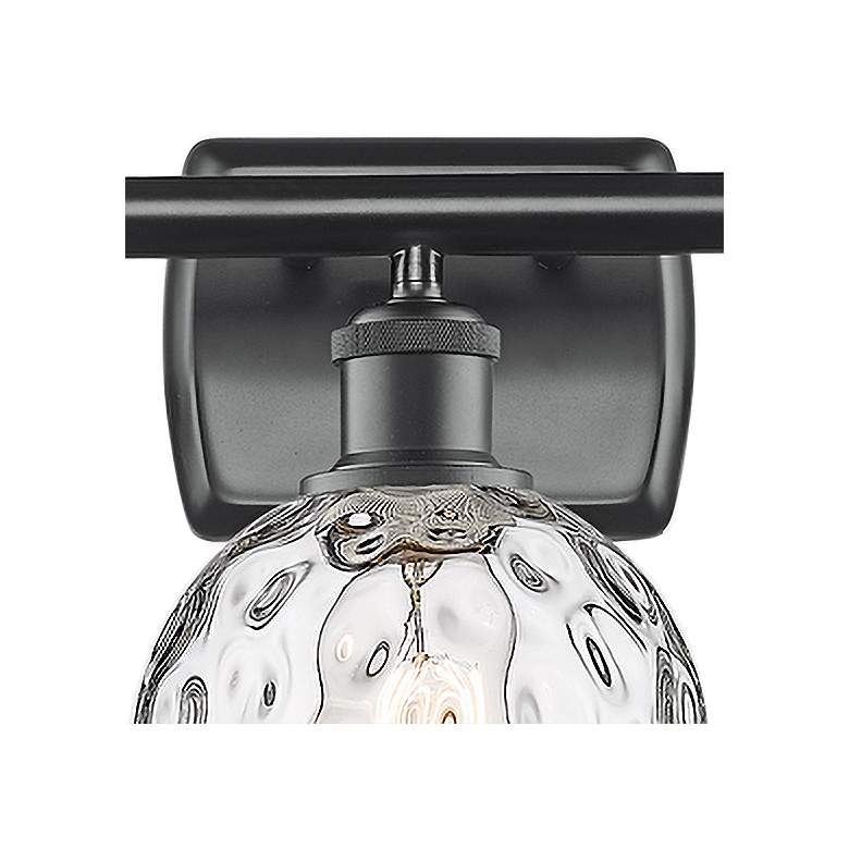 Image 3 Athens Water Glass 26" Wide Matte Black 3-Light Bath Light more views