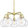 1_Athens Water Glass 26" Wide Satin Gold 5-Light Chandelier