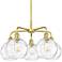 Athens Water Glass 26" Wide Satin Gold 5-Light Chandelier