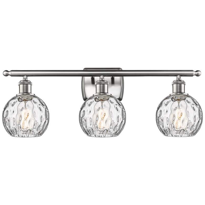 Image 1 Athens Water Glass 26 inch Wide Satin Nickel 3-Light Bath Light