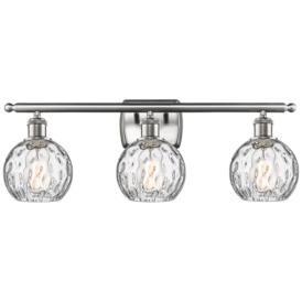 Athens Water Glass 26" Wide Satin Nickel 3-Light Bath Light Athens Water Glass 26" Wide Satin Nickel 3-Light Bath Light