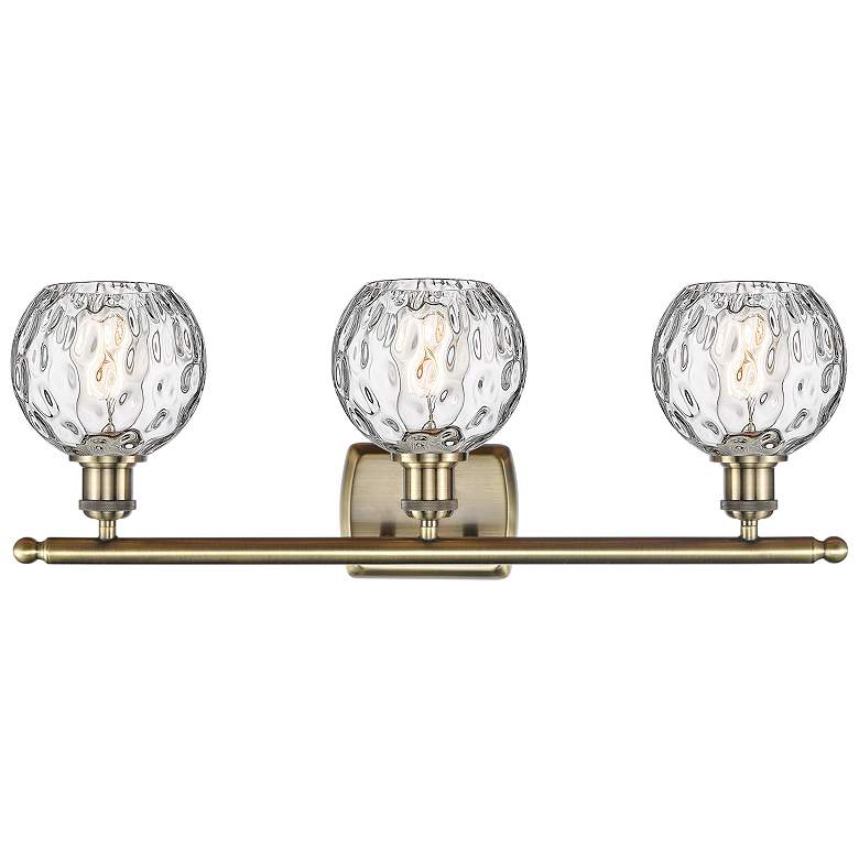 Image 2 Athens Water Glass 26"W Antique Brass 3-Light LED Bath Light more views