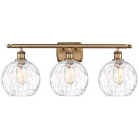 Athens Water Glass 26"W Brushed Brass 3-Light LED Bath Light Athens Water Glass 26"W Brushed Brass 3-Light LED Bath Light