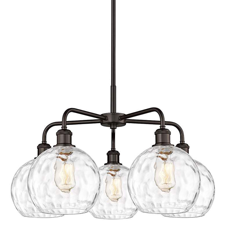 Image 1 Athens Water Glass 26"W Oil-Rubbed Bronze 5-Light Chandelier