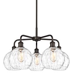 Athens Water Glass 26"W Oil-Rubbed Bronze 5-Light Chandelier