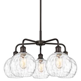 Athens Water Glass 26"W Oil-Rubbed Bronze 5-Light Chandelier Athens Water Glass 26"W Oil-Rubbed Bronze 5-Light Chandelier